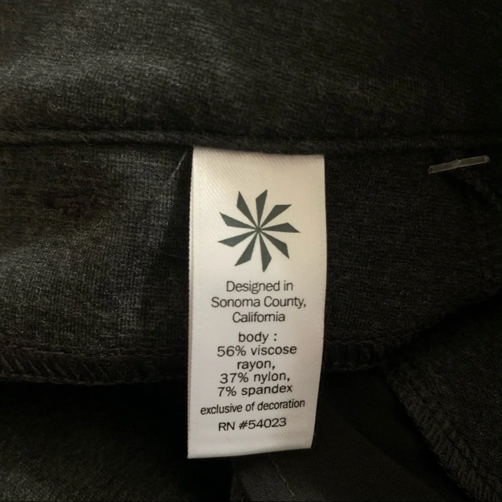 NWT ATHLETA Charcoal Grey Ponte Skinny Pant Sz 10